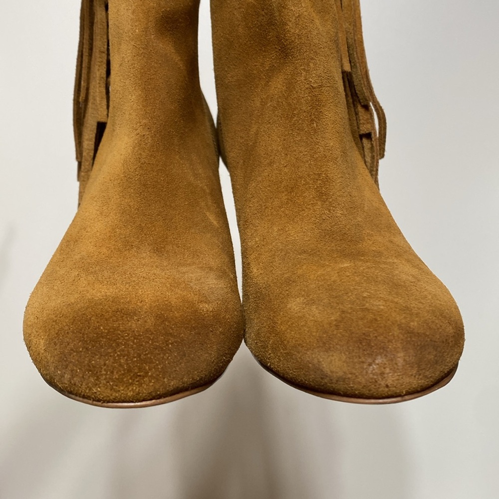 Charles by Charles David Boulder Suede Leather Fringe Boots - Picture 16 of 16